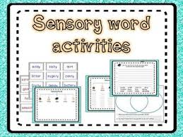Sensory Word Activities Sensory Words Word Activities Sensory Details
