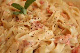 This creamy garlic pasta is fast, simple, and delicious! Garlic Cream Cheese Fettuccine With Salmon Tasty Kitchen A Happy Recipe Community