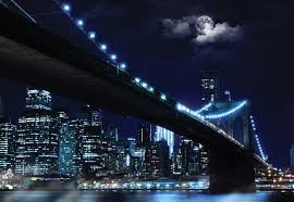 Recently visited this beautiful park and they take pride in their dark skies. Fototapete Tapete New York Brooklyn Bridge At Night Bei Europosters Kostenloser Versand