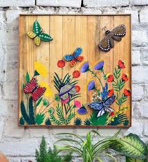 Download Buy Multicolour Wooden Hand Painted 3d Butterfly Wooden Wall Art By Chinhhari Arts Online Wooden Wall Art Wall Art Home Decor Pepperfry Product