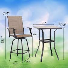 Home depot outdoor bar height table and chairs. Pyramid Home Decor Outdoor Bar Height Bistro Set 3 Piece Patio Set 1 Patio Table And Bar 2 Stool Chairs Phd Cm125 Bn The Home Depot 3 Piece Patio Set Patio Set Bistro Set