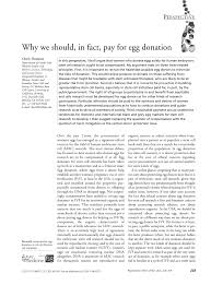 Dr malini uppal, a top fertlity specialist from city fertility ltd, explains how egg retriev. Pdf Why We Should In Fact Pay For Egg Donation