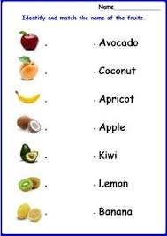 Identifying And Matching Fruits Worksheet Worksheets Special Education Resources Special Education Autism