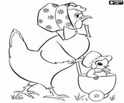 Ausmalbilder Henne Und Kuken In Ostern Zum Ausdrucken