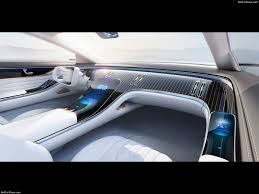 Exclusive to the eqs, this 56 curved glass instrument panel stretches from door to door to seamlessly merge three screens. Mercedes Benz Vision Eqs Concept 2019 Picture 41 Of 48