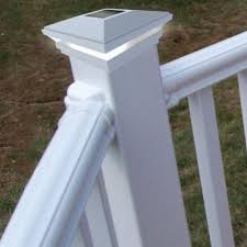 Veranda 4 In X 4 In White Solar Post Cap 73013136 The Home Depot Solar Post Caps Deck Post Lights Post Cap