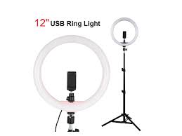 Dimmable Studio Photography Lighting 12 Selfie Ring Light With 1 1m Tripod Stand Phone Holder For Live Makeup Phone Camera Video Shooting Newegg Com