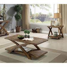 From modern to rustic, you're sure to find just the right living room table to accentuate your space. Furniture Of America Pederson Rustic 3 Piece Wood Coffee Table Set In Oak Walmart Com Walmart Com