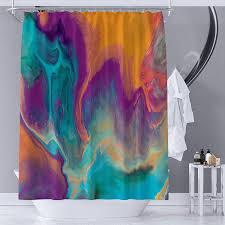 Check out our orange teal bathroom selection for the very best in unique or custom, handmade pieces from our shops. Amazon Com Yaehoco Abstract Rich And Colorful Fabric Shower Curtain Main Colors Orange Purple Blue Yellow Teal Waterproof Shower Curtains Wiith Hooks For Bathroom Decor 72 X72 Inch Kitchen Dining