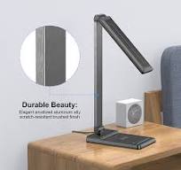 15W QI Wireless Charger LED Desk Lamp USB Charging Eye ...