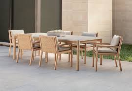 Sutherland Outdoor Furniture Franck Dining Arm Chairs And Rectangular Dining Table Outdoor Tables And Chairs Furniture Furniture Design