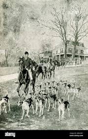Fox hunt 19th century hi-res stock ...