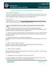Click on cell cycle regulators and cancer in the center purple circle on the right. Order 1611113 Biology 6 Docx The Eukaryotic Cell Cycle And Cancer An Overview About This Worksheet This Worksheet Complements The Click And Learn Course Hero