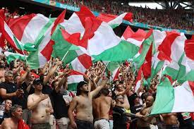 Hungary players and fans celebrate first win by 80+ years in top division. 9tk6g9kxxx9jmm