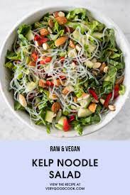 Kelp Noodle Salad With Almond Tahini Dressing Recipe Recipes Raw Food Recipes Delicious Paleo Recipes