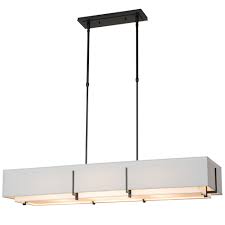 Exos Rectangular Double Shade Pendant By Hubbardton Forge 139640 1202 In 2020 Rectangular Pendant Light Glass Diffuser Linear Lighting