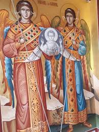 El poartă sabie de foc și are misiunea de a păzi legea lui dumnezeu și de a birui puterea vrăjmașilor. Sfintii Arhangheli Mihail Si Gavril Icon Orthodox Orthodox Icons Zelda Characters Character