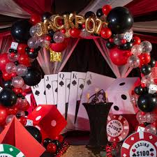 Casino theme party decorations, casino printable cupcake toppers, casino rounds, casino instant download, casino digital diy decorations birthdayfunplusmore 4 out of 5 stars (271) $ 1.25. Casino Balloon Arch Shindigz In 2021 Casino Party Decorations Vegas Theme Party Casino Theme Party Decorations