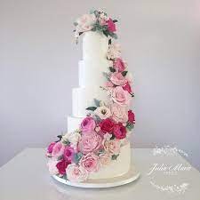 The unity cross and unity heart. Pink Floral Cascade Wedding Cake Cake By Julia Marie Cakesdecor