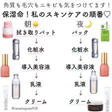 rara on instagram スキンケアの順番をよく聞かれるので図にしました コスメは紹介したものばかりだからわかるよね と思って名前書いてません 親切じゃなくてごめんね 全部書くの大変 笑 一応 紹介してないものだけ 拭き取りパットは ブリーブリー