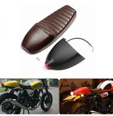 Motorcycle Cafe Racer Seat Cushion Refit Saddle W Tail Light For Honda Suzuki Yamaha