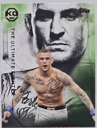 I saw this numbered /25 Dustin Poirier card and remembered I pulled a very  similar one and then when I looked in my binder, I realized it's the same  exact card but
