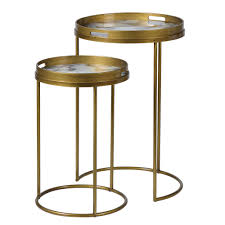 See assembly instructions for more details. Pair Of Tray Side Tables Gold Marble Barker Stonehouse