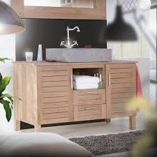 Meuble Sous Vasque En Teck 125 Cm Meubles Salle De Bain Meuble Salle De Bain Salle De Bain Teck Idees Salle De Bain