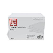 Lined index cards with ring. Tru Red 4 X 6 Index Cards Lined White 500 Pack Tr50989 Staples
