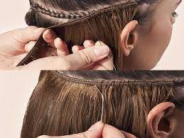 If you're good with a needle and think about hairstyles and decide how you want your hair to fall after you have the extensions in continue sewing your extension along the part line keeping your stitches neat and a uniform. How Long Do Sew In Hair Extensions Last Off 71 Buy