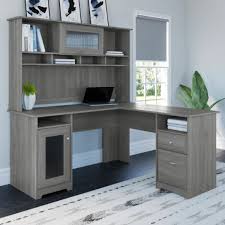 It can be used for a private office or open area. Bush Cabot Cab001mg 60 L Shaped Desk With Hutch Ships Free