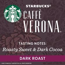 For the true starbucks coffee fanatic, nothing will satisfy the day's first caffeine craving like a trek to the nearest starbucks storefront. Starbucks Dark Roast Ground Coffee Caffe Verona 100 Arabica 1 Bag 20 Oz Walmart Com Walmart Com