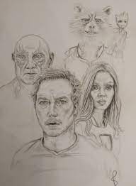 High quality guardians of the galaxy gifts and merchandise. My Pencil Drawing Of The Guardians Of The Galaxy Characters By Sophie E Tallis Galaxy Drawings Face Drawing Drawings