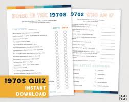 While these 1970s quiz questions are designed to challenge you, we hope you will learn a few things too! 1970s Trivia Etsy