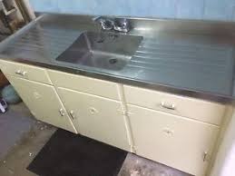 1950 S Vintage Kitchen Sink Unit With Stainless Steel Top And Cupboards Vintage Kitchen Sink Kitchen Sink Units Sink