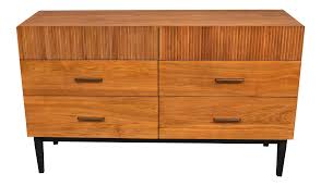 Shop our online selections or visit our stores in canada. West Elm Contemporary Wood Fluting Walnut Veneer Bronze Finish 6 Drawer Dresser Chairish
