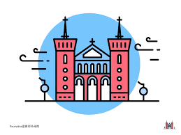 Basilica Of Notre Dame De Fourviere富维耶圣母院 Line Art Dribbble Design