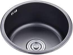 keukenspoelbakken roestvrij staal spoelbak zwart ronde spoelbak kleine enkele kom spoelbak olie en vuilbestendig makkelijk t roestvrij staal spoelbak gootsteen