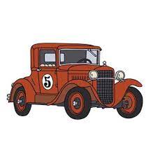 The Vintage Red Racecar Toy Car Wooden Toy Car Cartoon