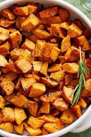 Honey And Rosemary Sweet Potatoes Recipe Fall Vegetables Recipes Sweet Potato Veggie Dishes