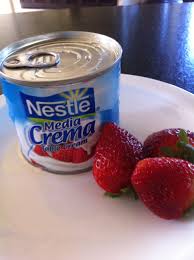 Better Than Whip Cream Nestle Media Crema I Buy At The Hispanic Section Of Any Grocery Store I Mix With A Little Sugar And Pour O Whipped Cream Whips Fruit