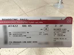 Spécialiste du billet d'avion royal air maroc en classe affaires: Avis Du Vol Royal Air Maroc Agadir Casablanca En Affaires