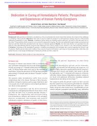 Check spelling or type a new query. Pdf Dedication In Caring Of Hemodialysis Patients Perspectives And Experiences Of Iranian Family Caregivers