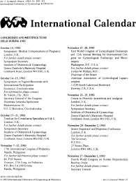 Maybe you would like to learn more about one of these? International Calendar 1983 International Journal Of Gynecology Amp Obstetrics Wiley Online Library