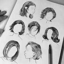 Practicing Some Shorter Hairstyles In Biro For The Last 3 Years I D Often Do My Best To Avoid Drawing Hair Ev Drawings How To Draw Hair Art Drawings Sketches