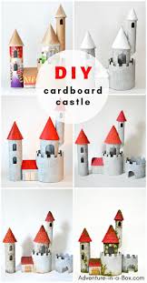 Cut the tissue rolls from the bottom (at 12 and 9'o clock) up to the level of your castle. How To Make A Castle From Cardboard Adventure In A Box