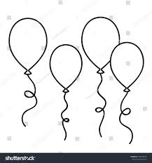 Balloons Simple Drawing Outline For Coloring Book Vector Illustrationdrawing Outline Balloons Simple Easy Drawings Outline Illustration Coloring Books