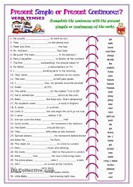 Resultado De Imagen De Ejercicios Present Simple Present Continuous Ejercicios De Ingles Hojas De Calculo Presente Simple