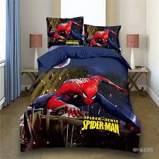 Set includes a comforter, fitted sheet, flat sheet, and pillowcase. Twin Spiderman Bed Set