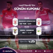 Nakitbahis Te Muthis Oranlar Ve Benzersiz Firsatlari Gunun Kuponu Ile Kacirmayin 22 45 Middlesbrough Nottingham Forest 23 45 B 2020 Mac Muthis Bilgi